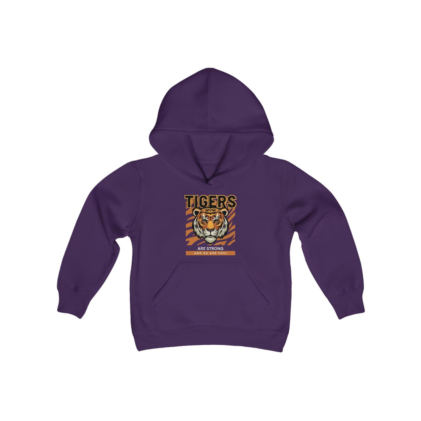 Tigers are Strong and So Are You Youth Blend Hooded Sweatshirt