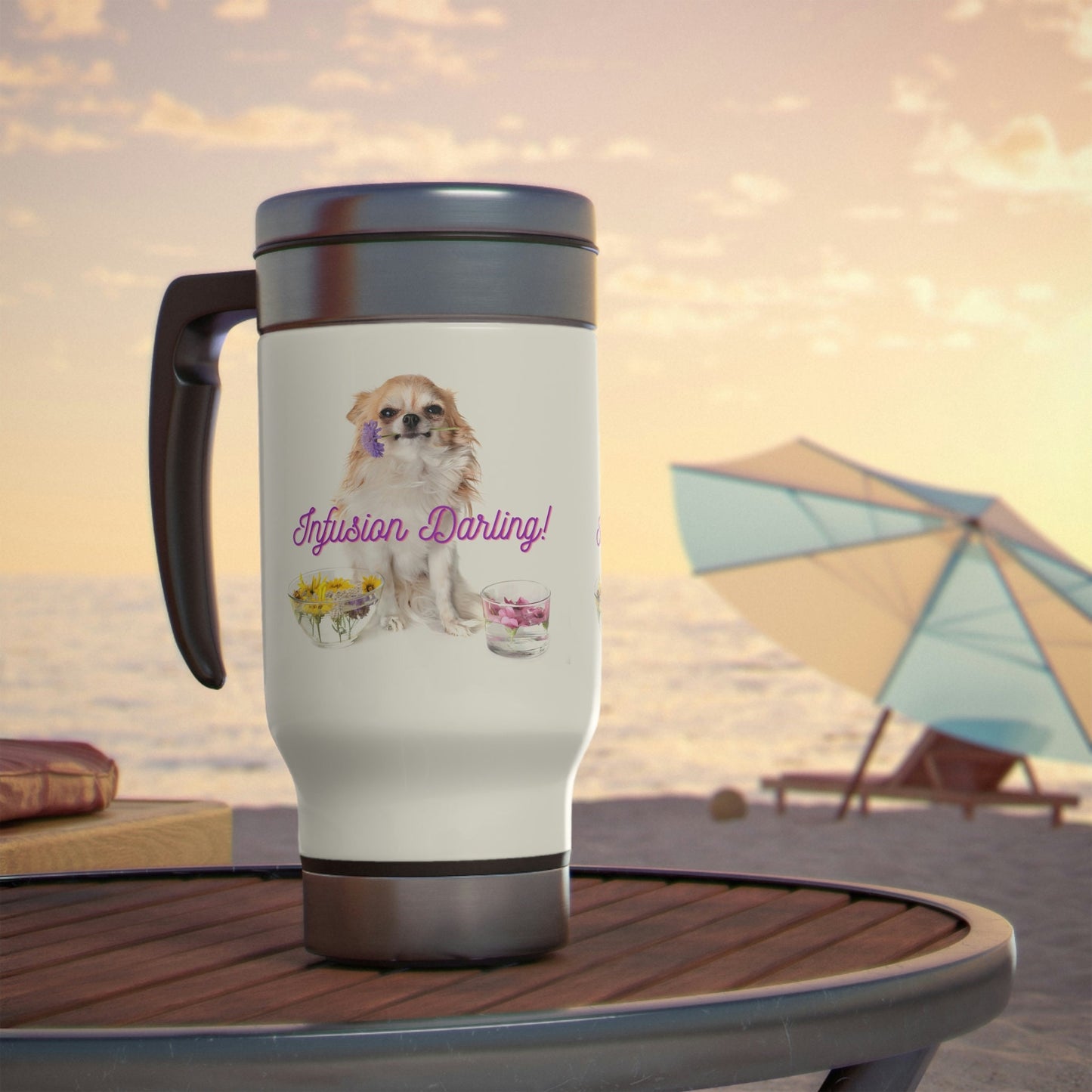 "Infusion Darling" Stainless Steel Travel Mug