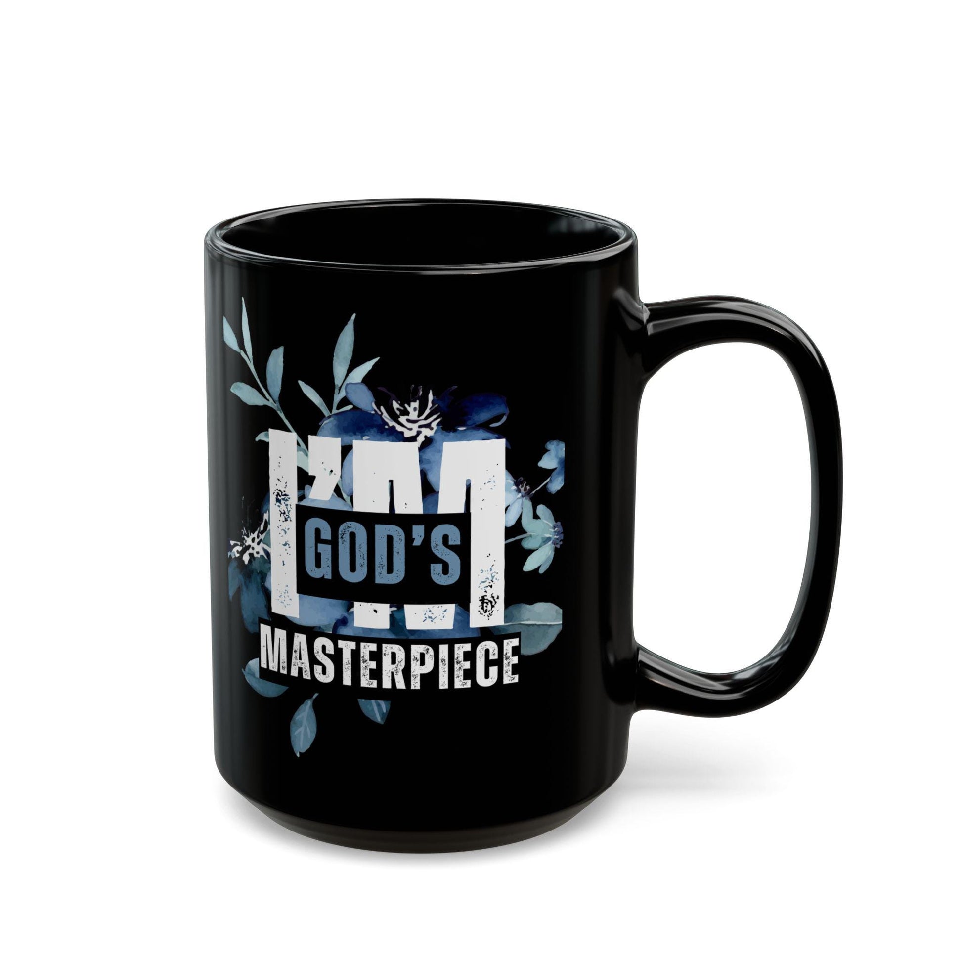 I'm God's Masterpiece Black Ceramic Mug (11oz, 15oz)