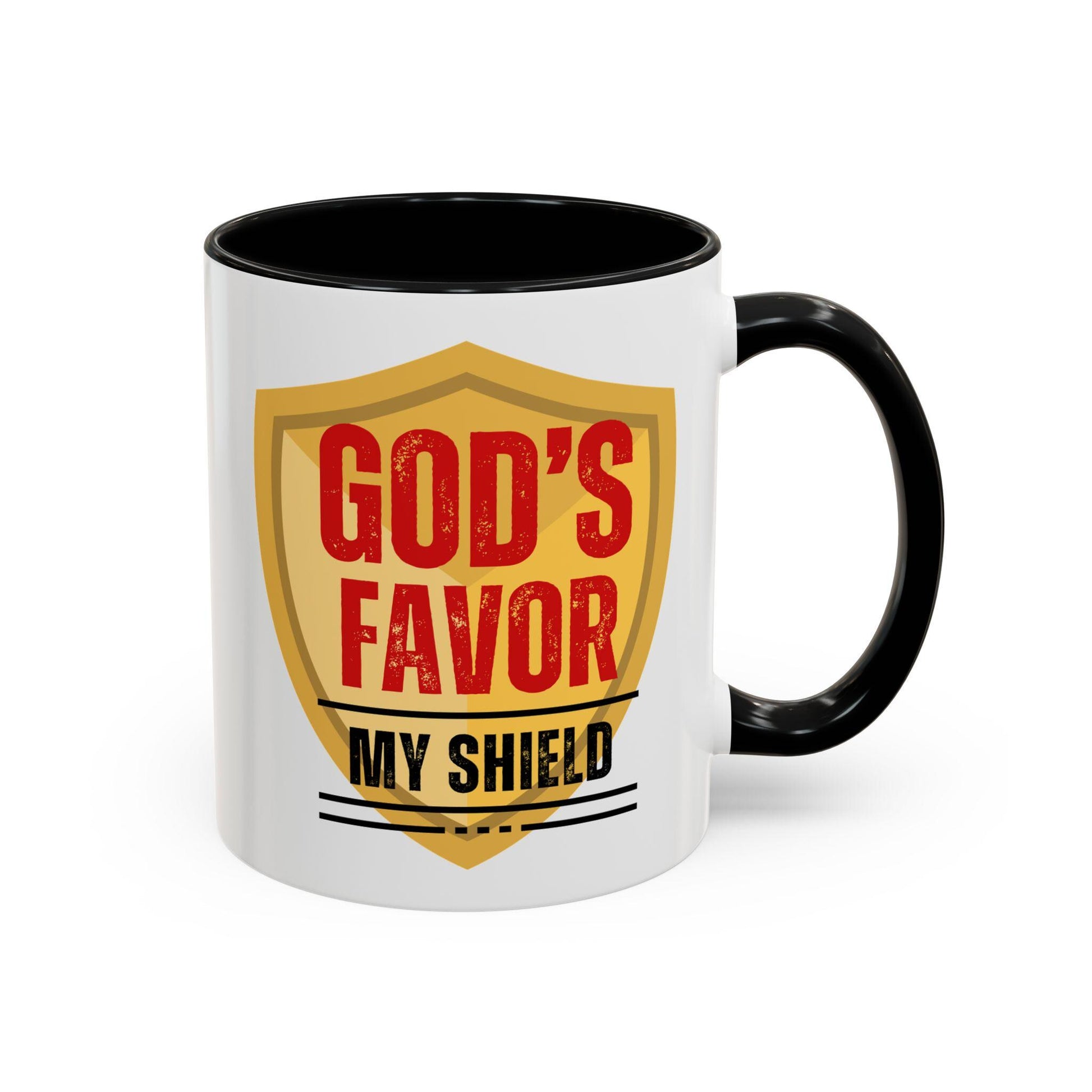 God's Favor My Shield Accented Ceramic Mug (11, 15oz)