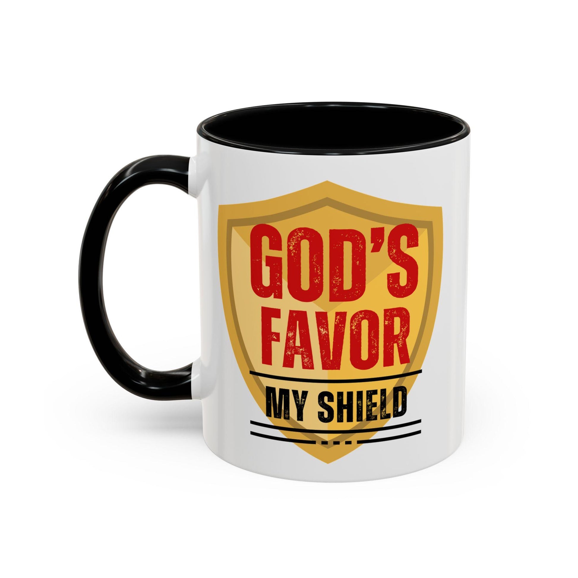 God's Favor My Shield Accented Ceramic Mug (11, 15oz)