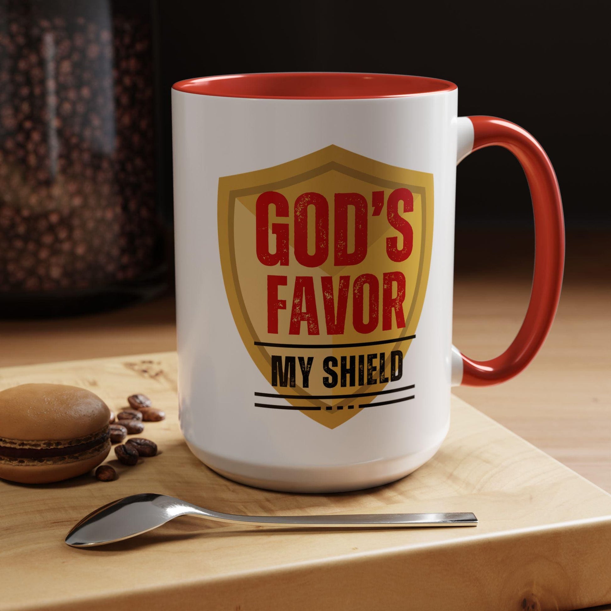 God's Favor My Shield Accented Ceramic Mug (11, 15oz)