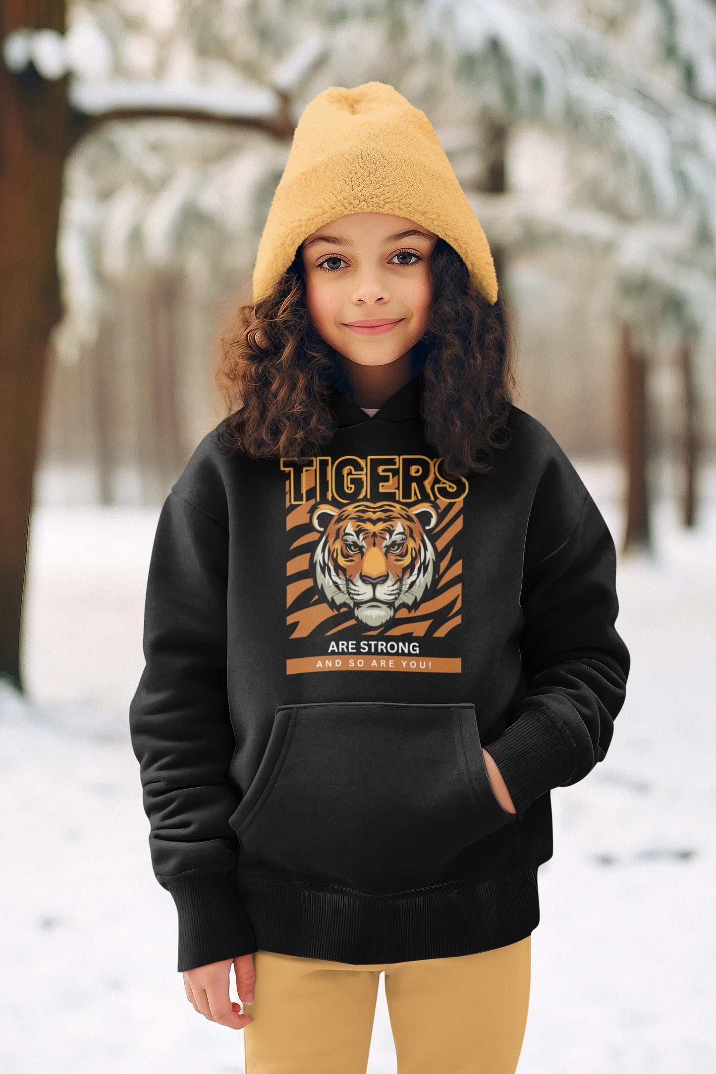 Tigers are Strong and So Are You Youth Blend Hooded Sweatshirt