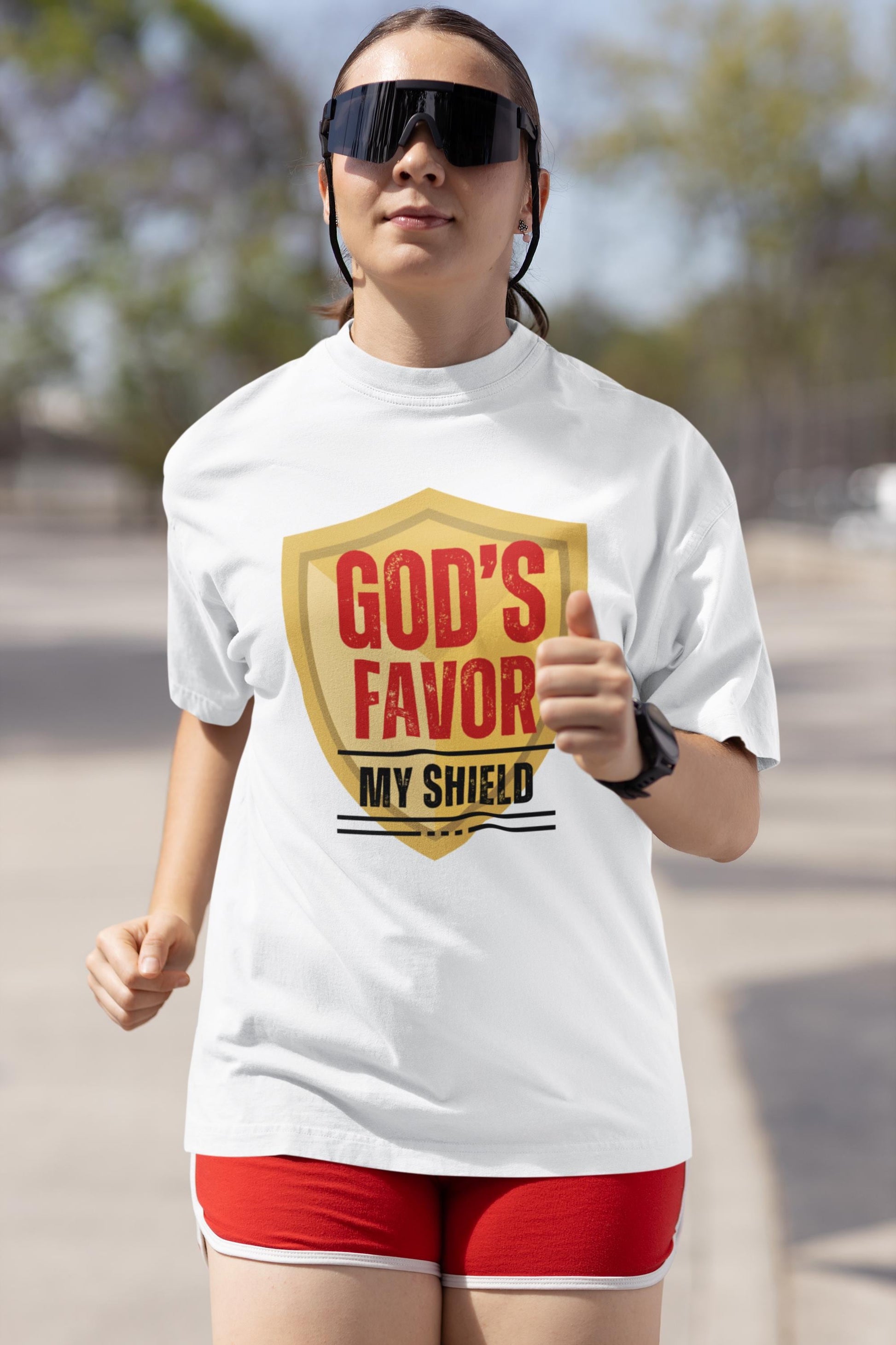 God's Favor My Shield Unisex Jersey Short Sleeve Tee