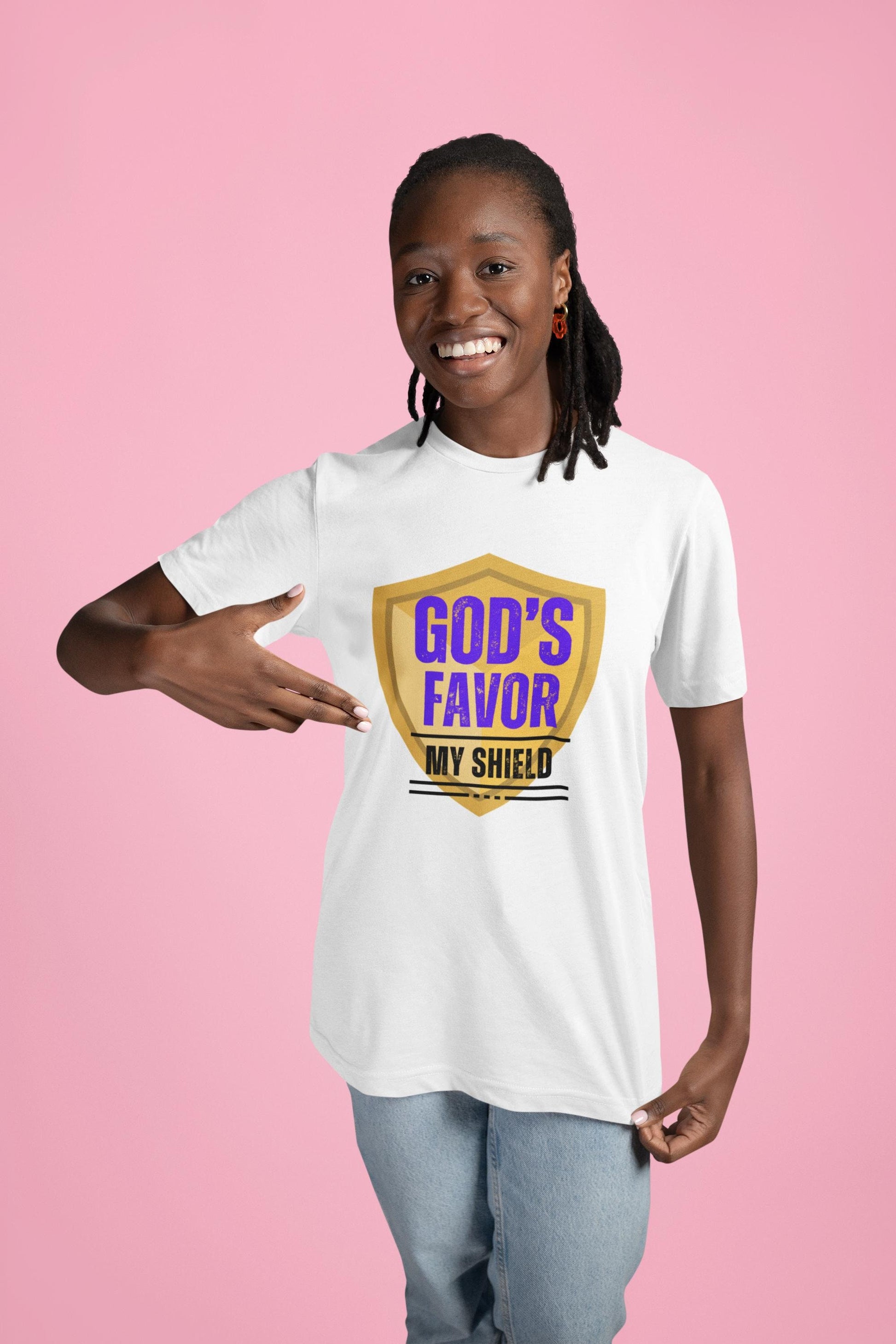 God's Favor My Shield Unisex Jersey Short Sleeve Tee