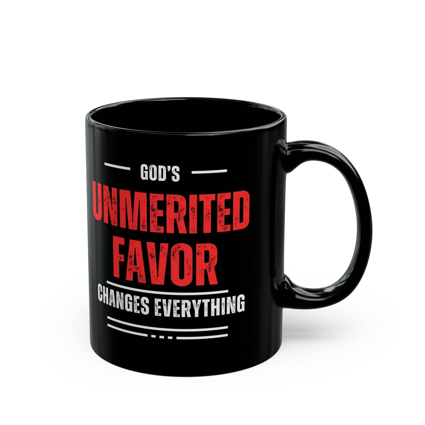 God's Unmerited Favor Black Mug (11oz, 15oz)