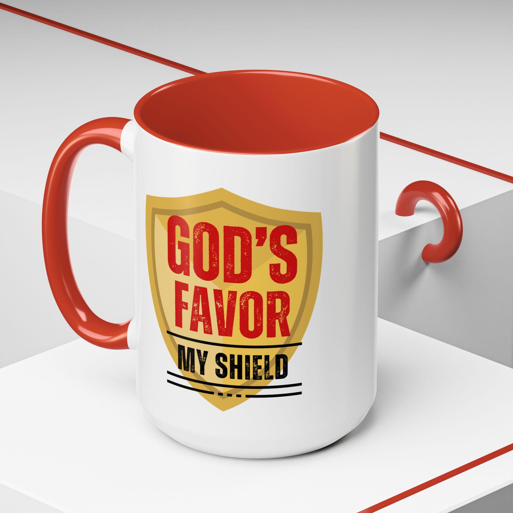 God's Favor My Shield Accented Ceramic Mug (11, 15oz)