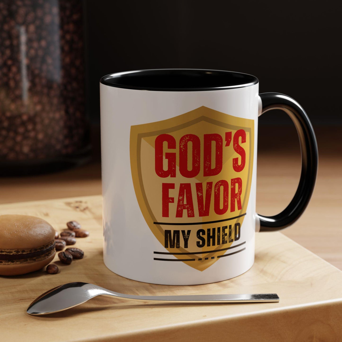 God's Favor My Shield Accented Ceramic Mug (11, 15oz)