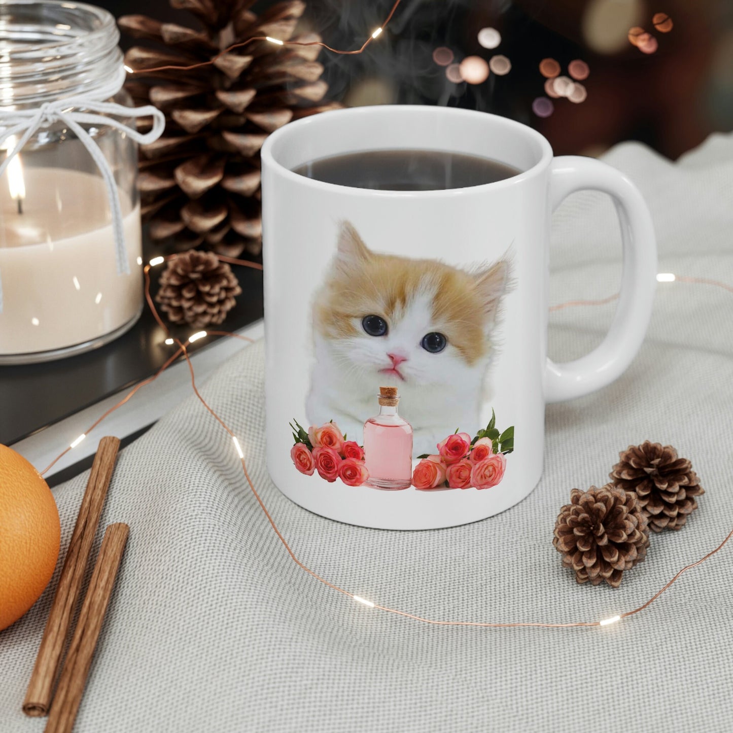 Essential Oil Cat Ceramic Mug 11oz