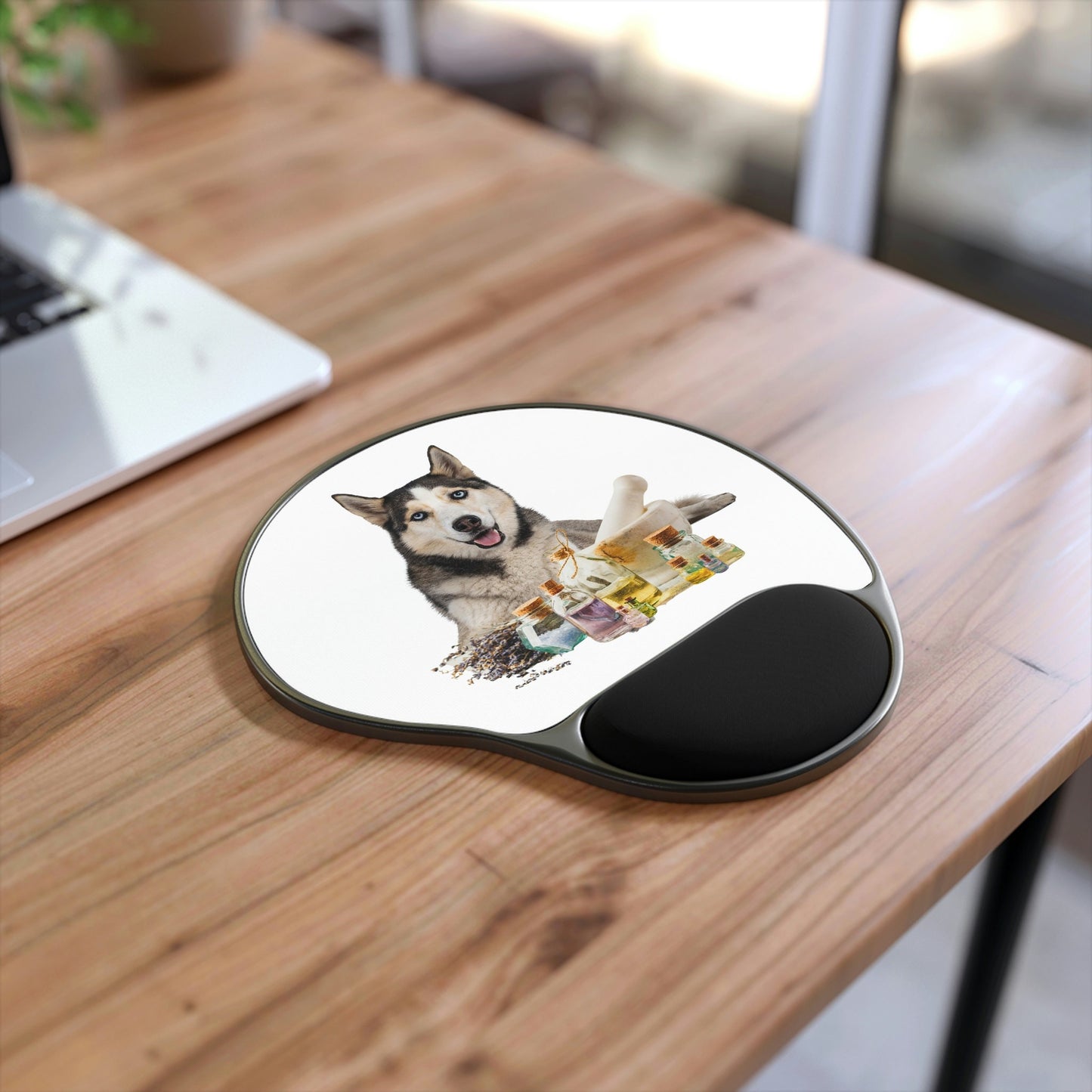 Essential Oil Siberian Husky Dog Mouse Pad With Wrist Rest