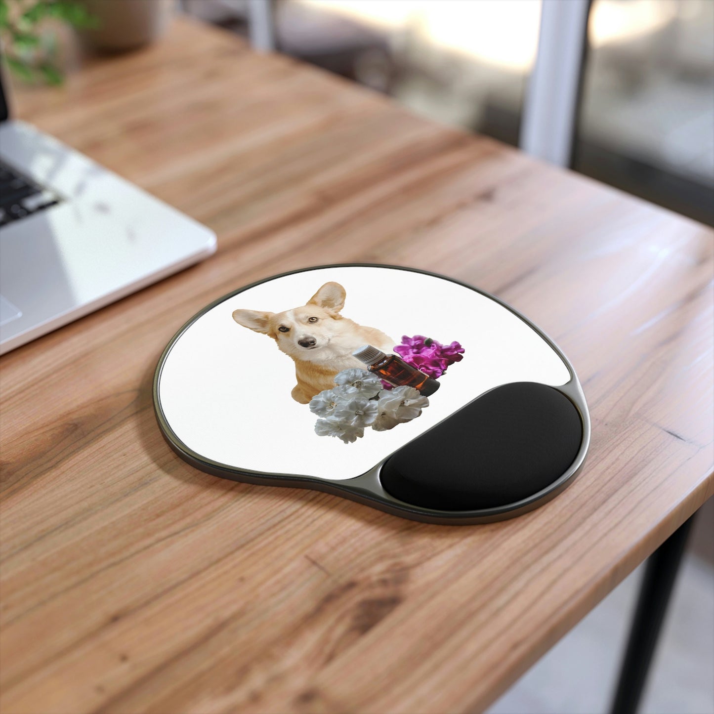 Corgi Dog with Essential Oils Mouse Pad with Ergonomic Wrist Support