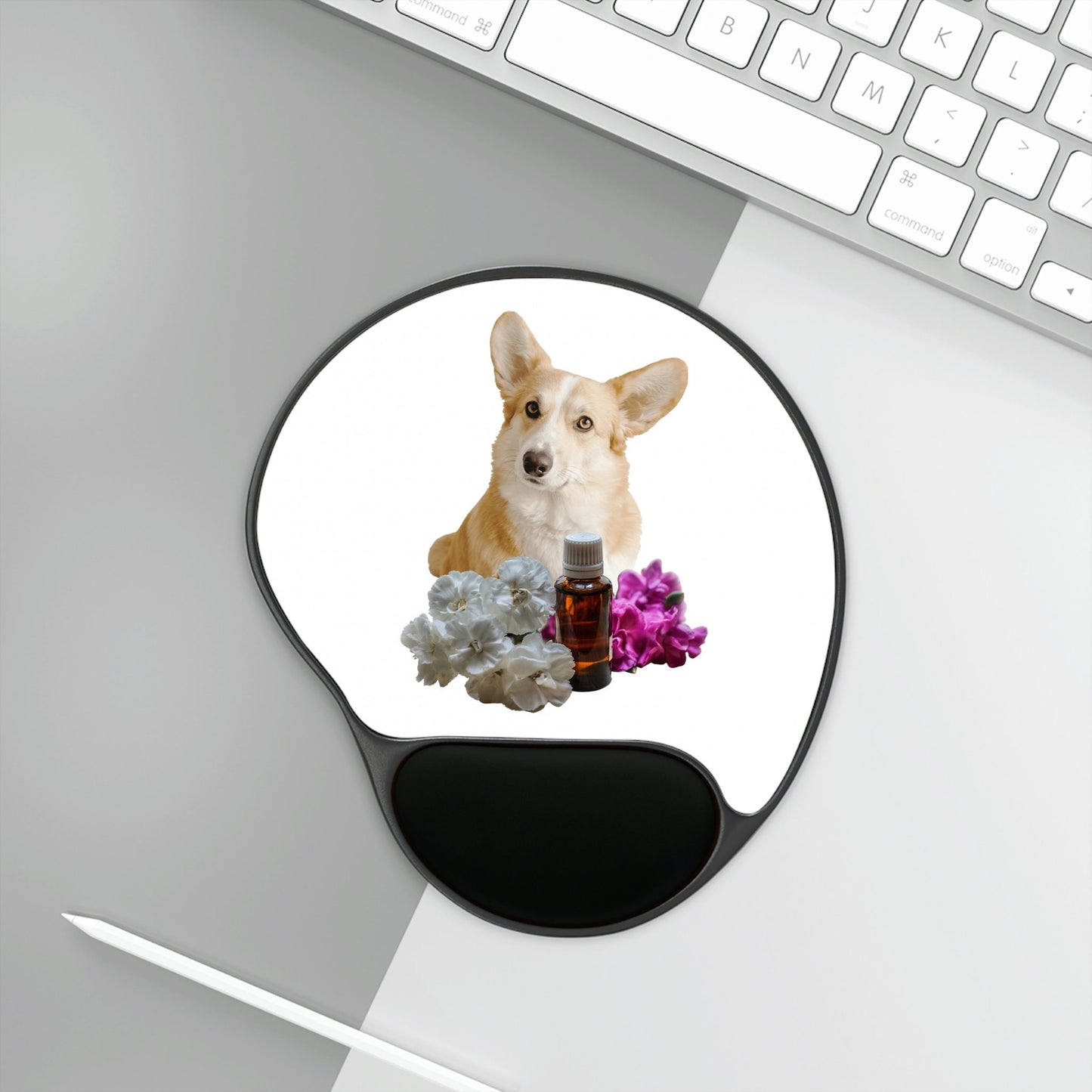 Corgi Dog with Essential Oils Mouse Pad with Ergonomic Wrist Support