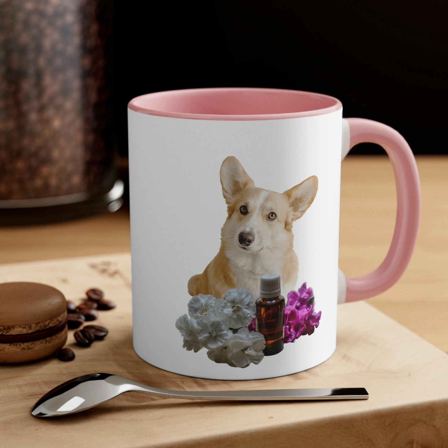 Essential Oil Corgi Dog Accent Coffee Mug, 11oz