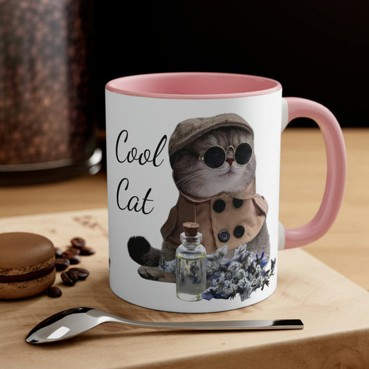 Cool Cat Detective Mug with Essential Oils