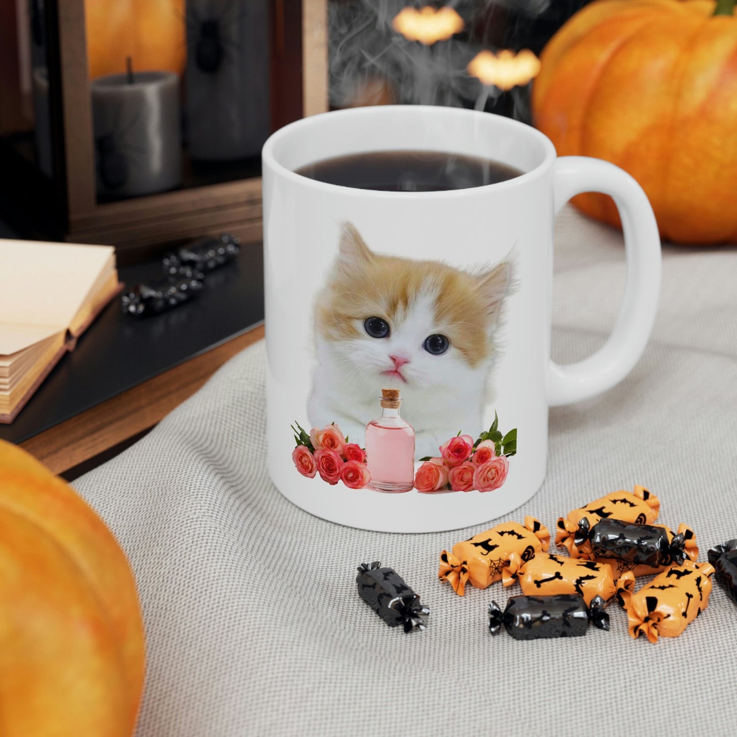 Essential Oil Cat Ceramic Mug 11oz