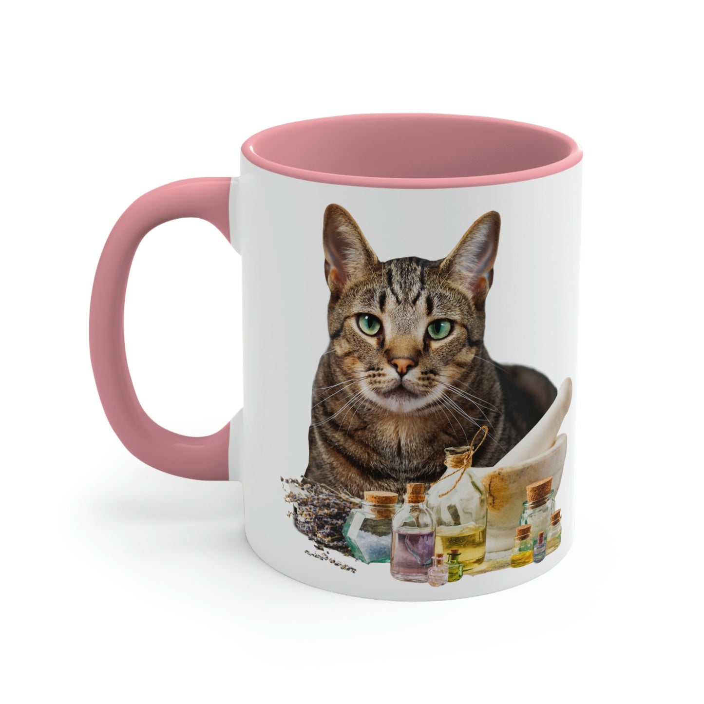 Essential Oil Tabby Cat Accent Coffee Mug, 11oz