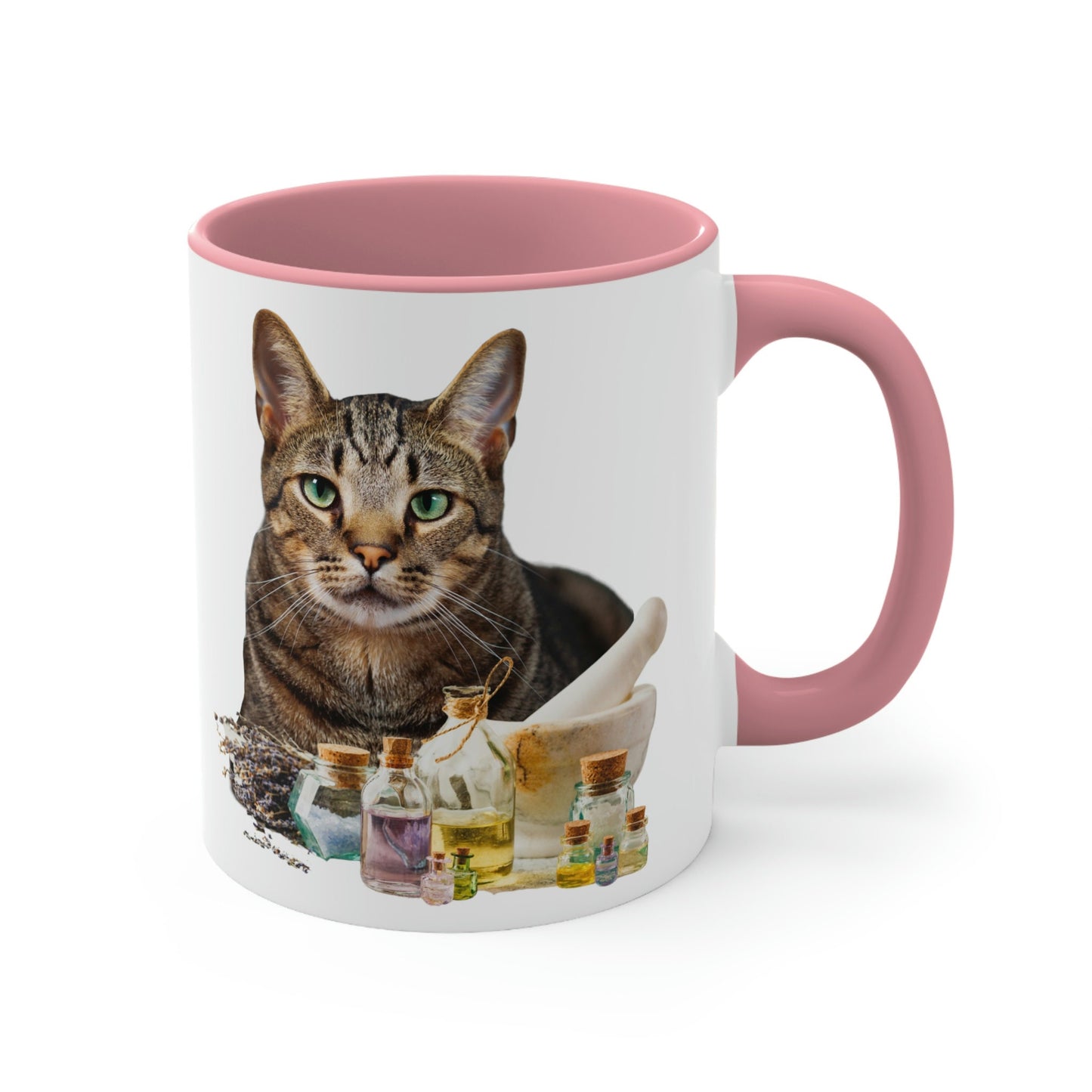 Essential Oil Tabby Cat Accent Coffee Mug, 11oz